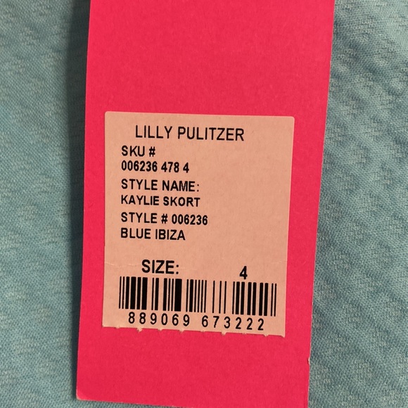 Lilly Pulitzer Kaylie Skorts size 4 brand new with tags beautiful blue Ibiza - Picture 3 of 12